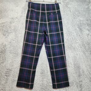 Topshop Plaid Belted Cropped Office Trousers Size 4